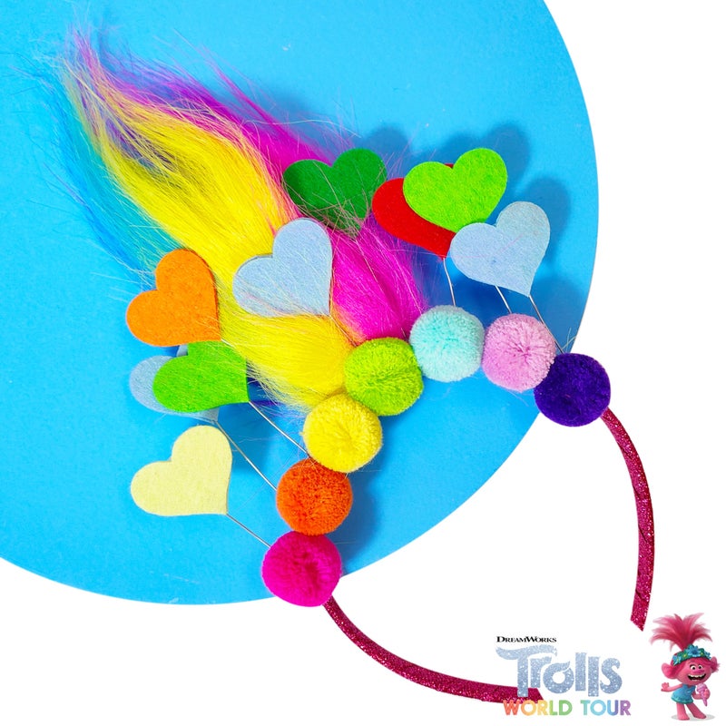 LUV HER Kids' Trolls World Tour Headband with Wig for Girls - Costume Accessories - Image 2